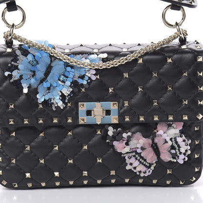 Valentino Garavani Nappa Butterfly Medium Rockstud Spike Shoulder Bag Black 7 of 12