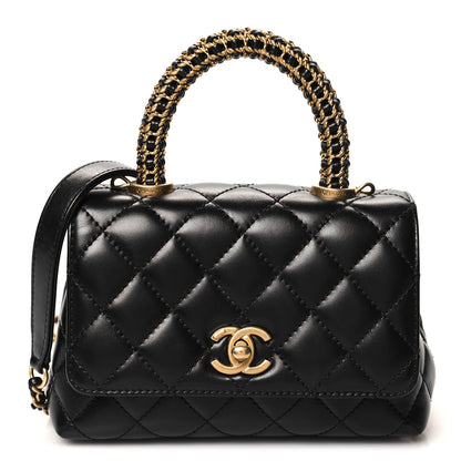 Chanel Calfskin Quilted Extra Mini Coco Handle Flap Black 1 of 11