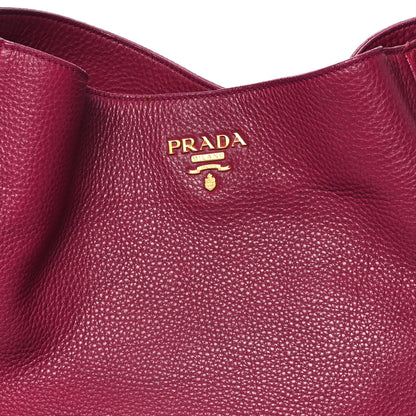 Prada Vitello Daino Side Zip Pocket Hobo Ametista 8 of 14