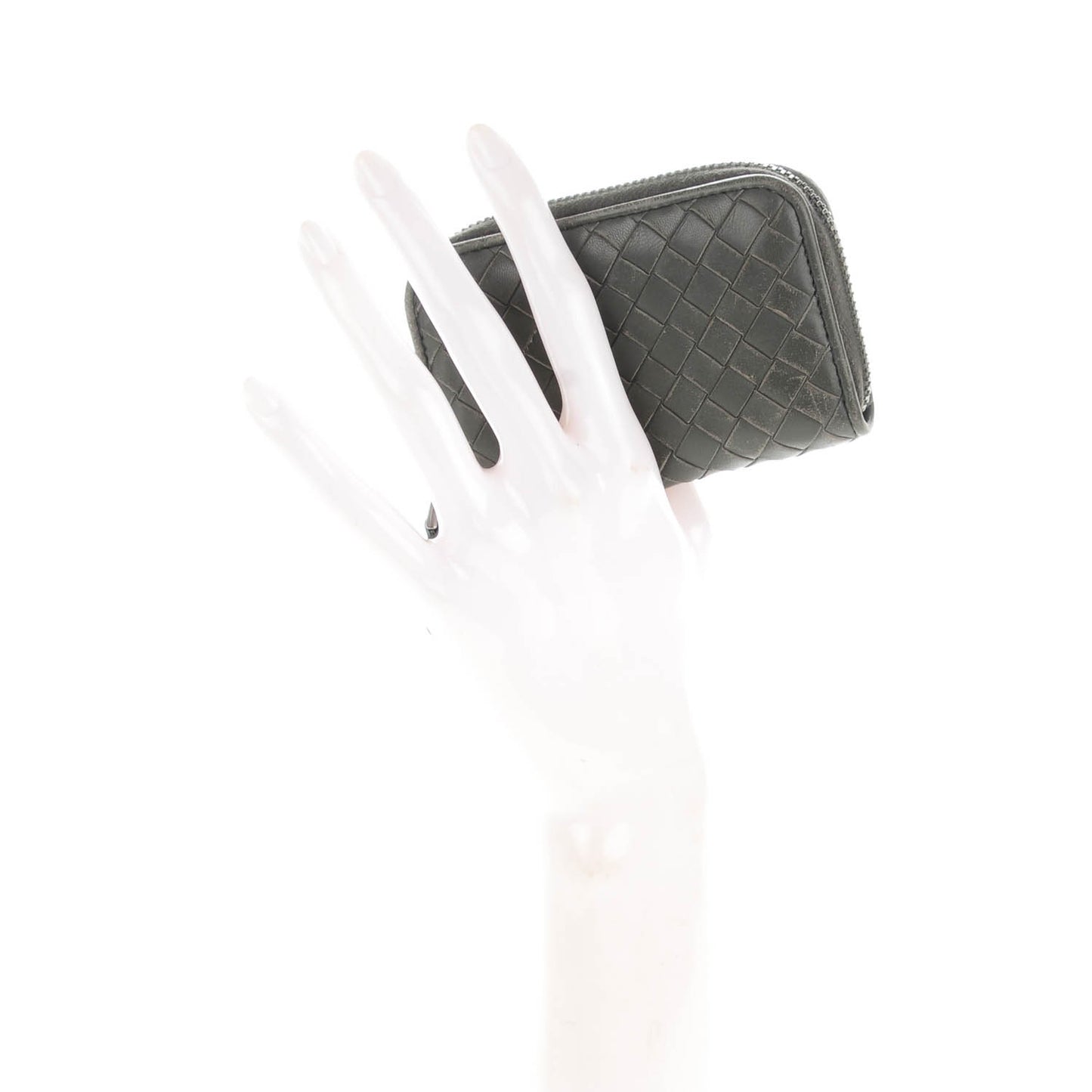 Nappa Intrecciato Zip Around Coin Purse Shadow