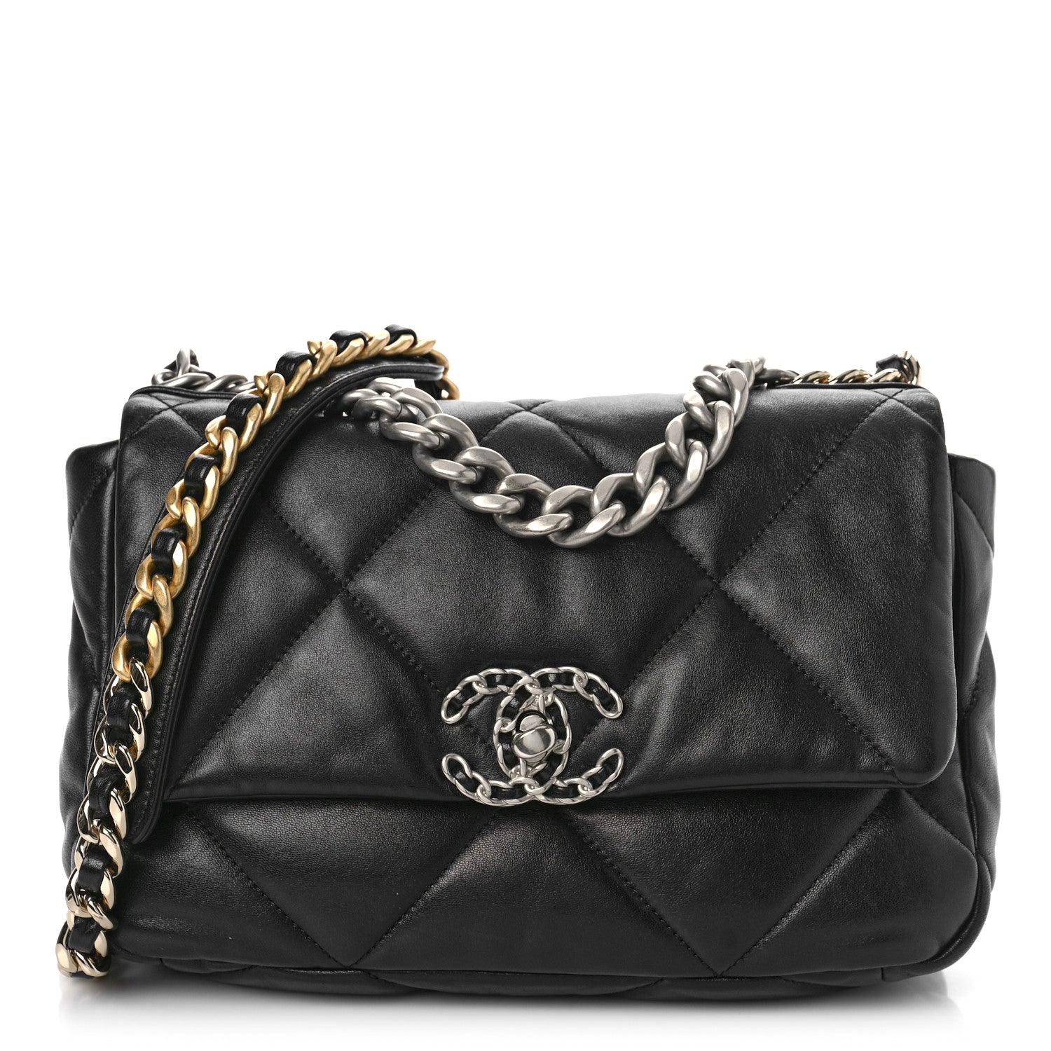 Chanel Lambskin Quilted Medium Chanel 19 Flap Black 1 of 9