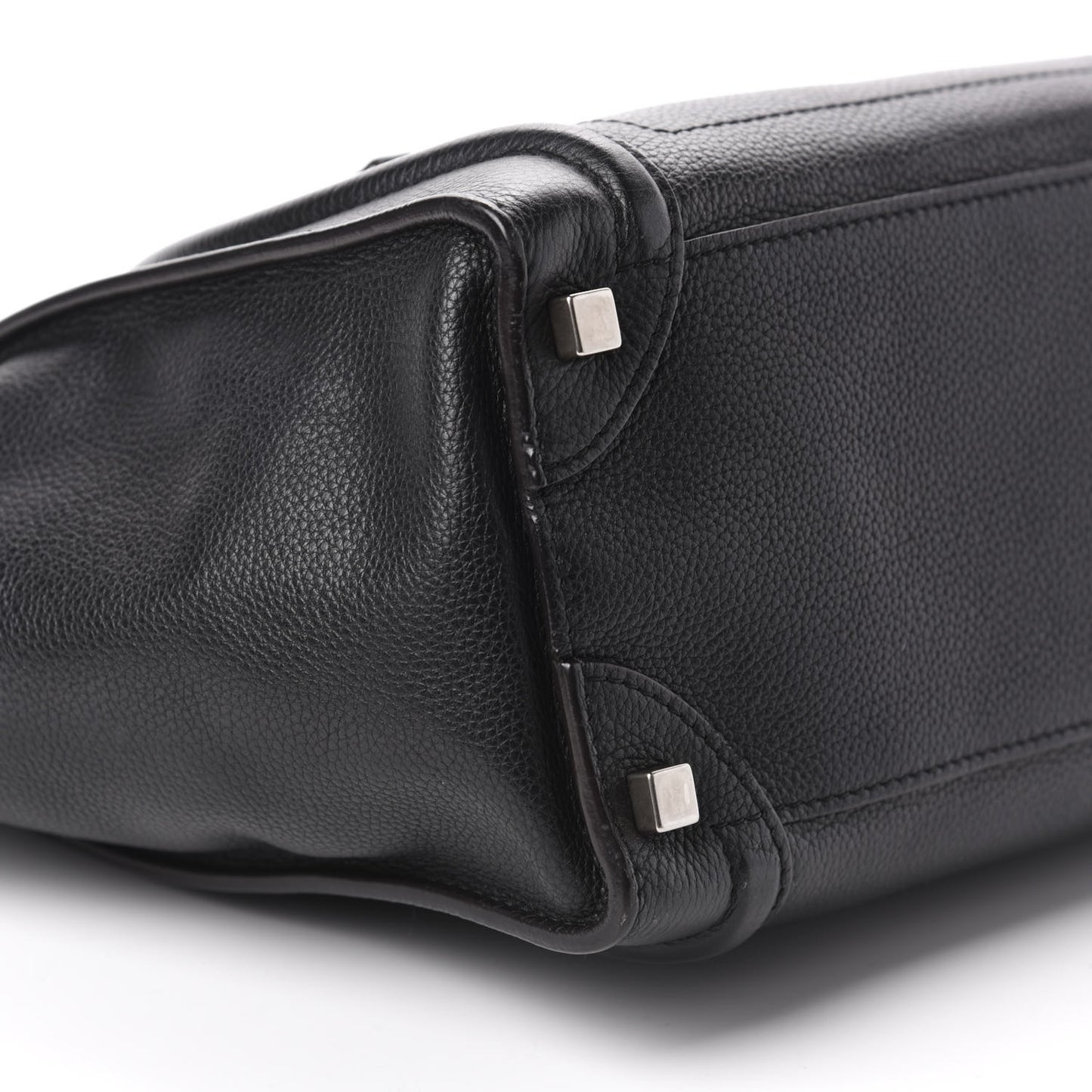 Drummed Calfskin Micro Luggage Black