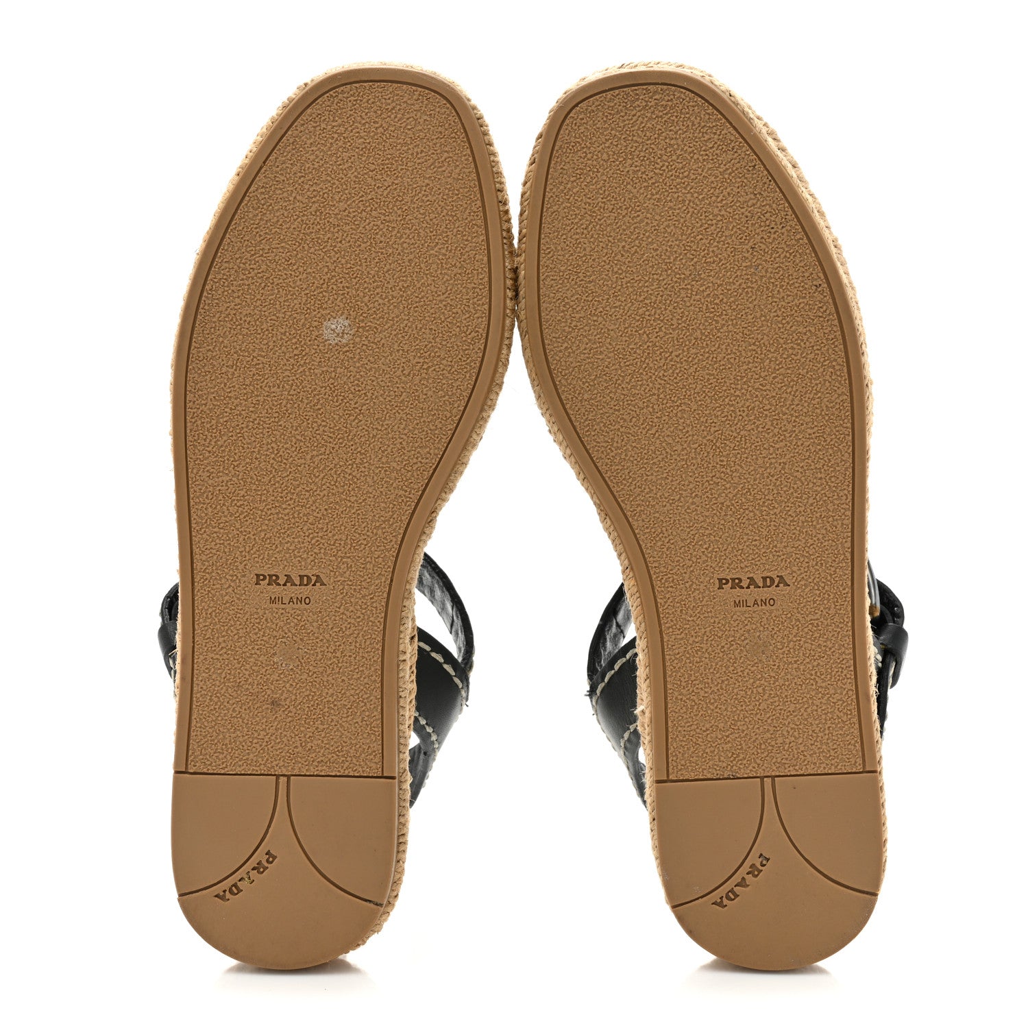 Prada Vitello Montana Logo Espadrille Sandals 36 Black 5 of 9