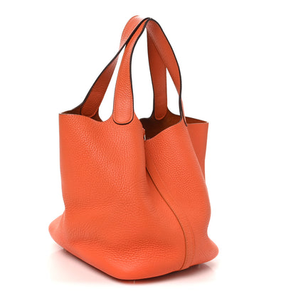 Hermes Taurillon Clemence Picotin Lock 22 MM Orange 3 of 10