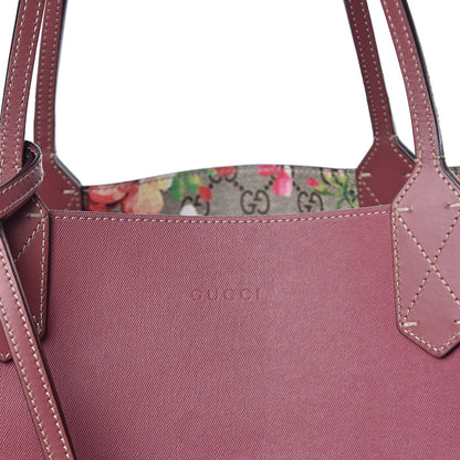 Gucci GG Supreme Monogram Blooms Medium Reversible Tote Beige Multicolor Dry Rose 10 of 22