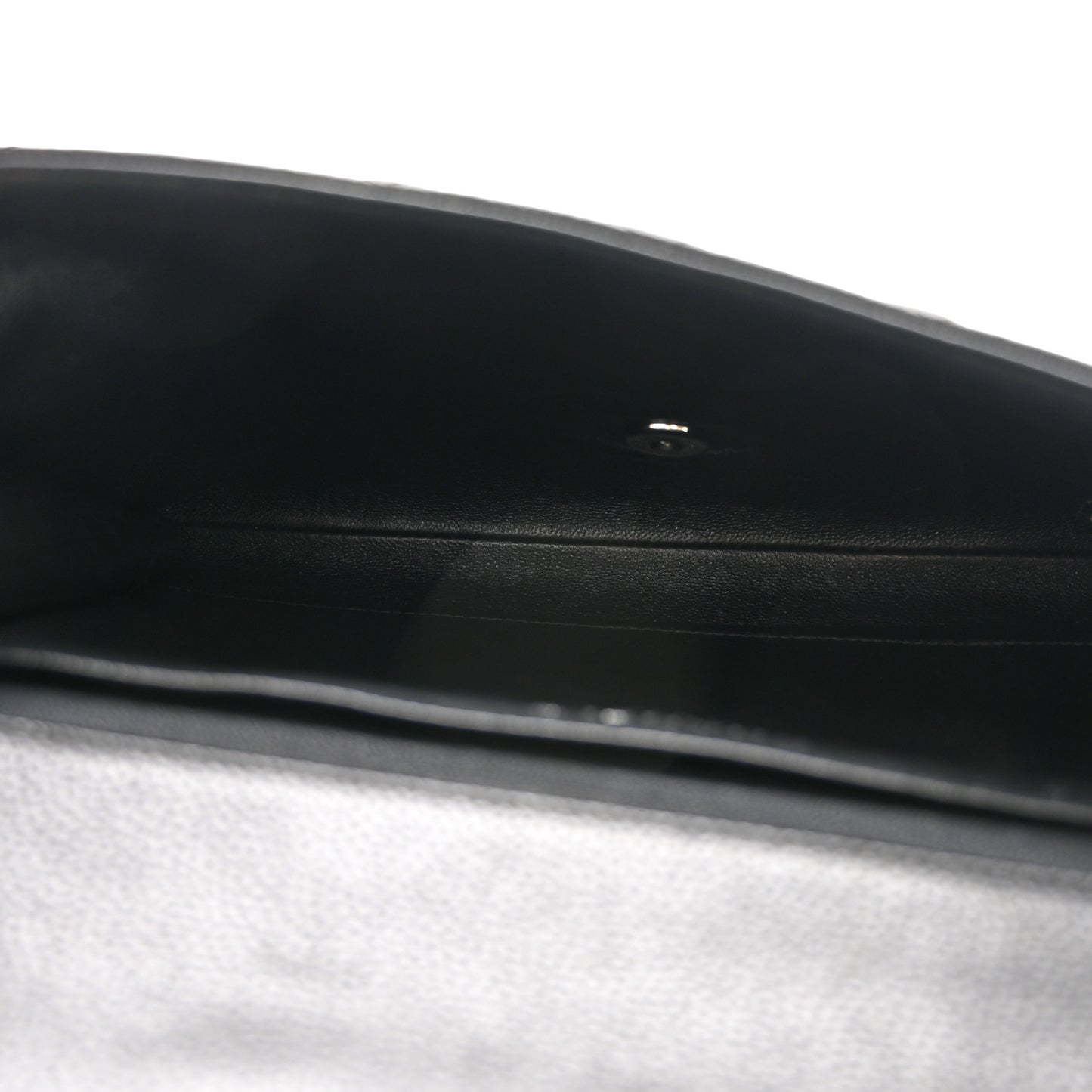 Caviar Quilted Clutch With Chain Flap Black