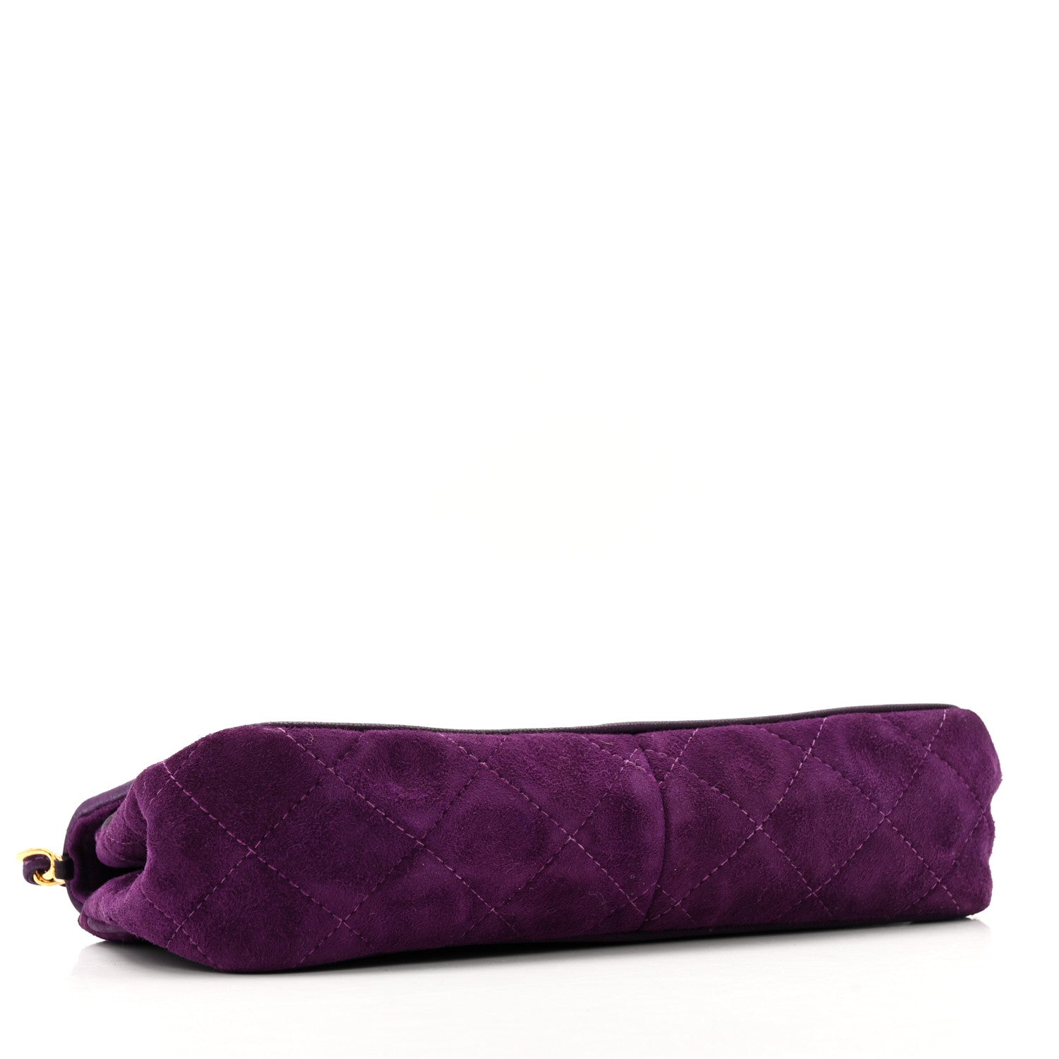 Chanel Suede Quilted CC Tassel Clutch Purple 4 of 12