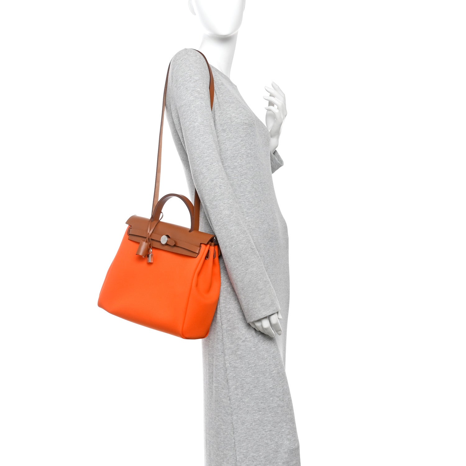 Hermes Toile Officer Vache Hunter Herbag 31 PM Orange Minium 2 of 12