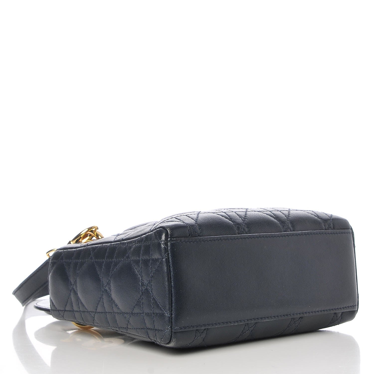 Christian Dior Lambskin Cannage Mini Lady Dior Navy Blue 4 of 9