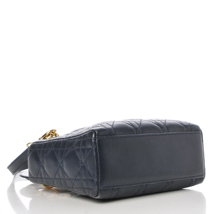 Christian Dior Lambskin Cannage Mini Lady Dior Navy Blue 4 of 9