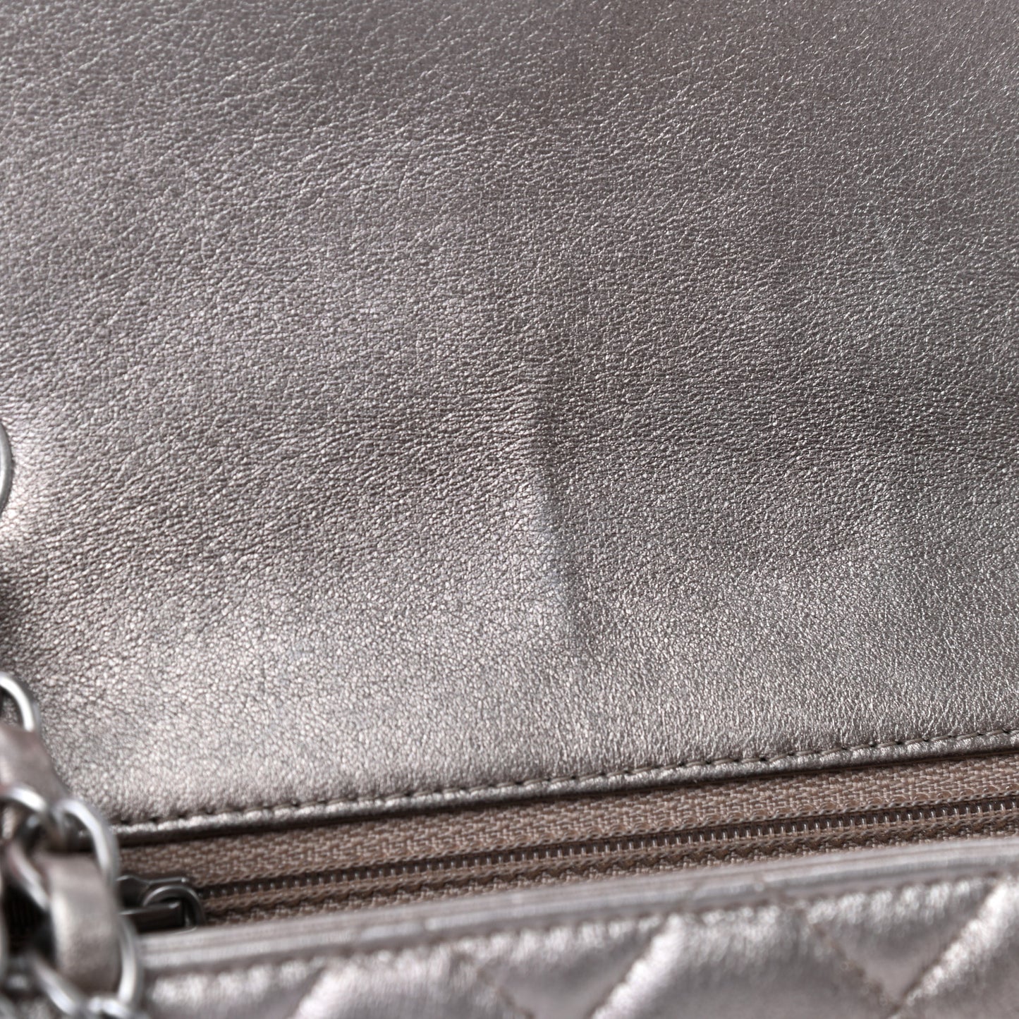 Metallic Lambskin Quilted Mini Square Flap Light Gold