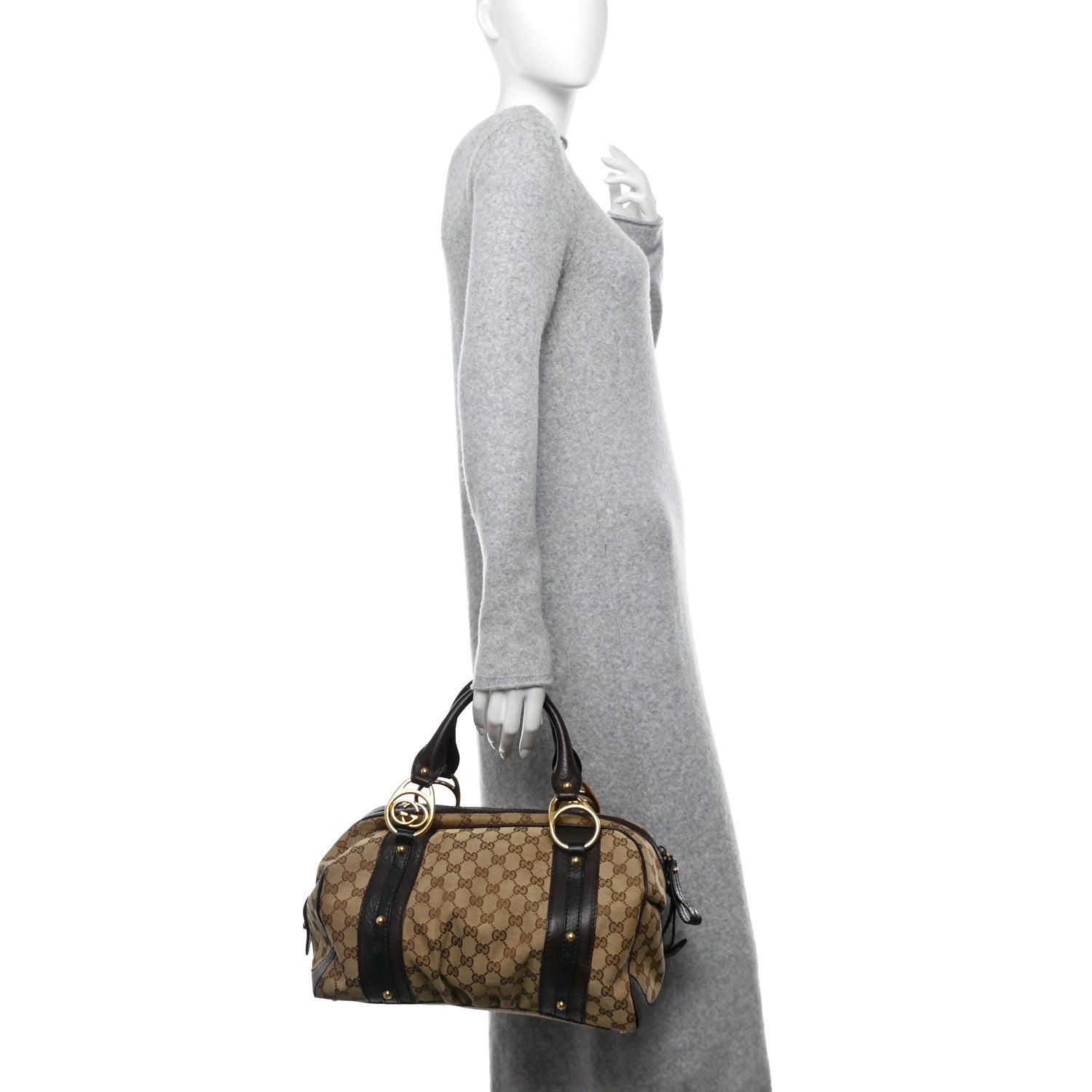 Gucci Monogram Medium Interlocking Icon Tote Dark Brown 2 of 10