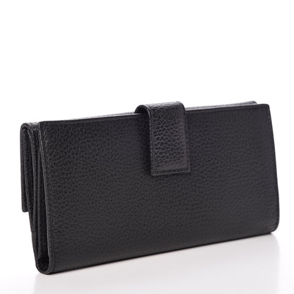 Gucci Pebbled Calfskin Punch Continental Flap Wallet Black 3 of 13