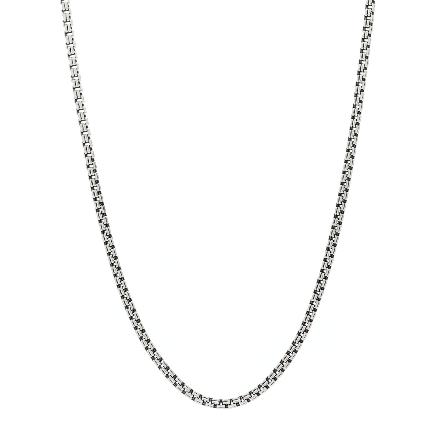 Sterling Silver 2.7mm Small Box Chain Necklace 18"