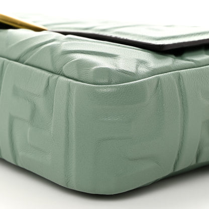 Fendi Nappa FF 1974 Embossed Baguette Menta 9 of 9