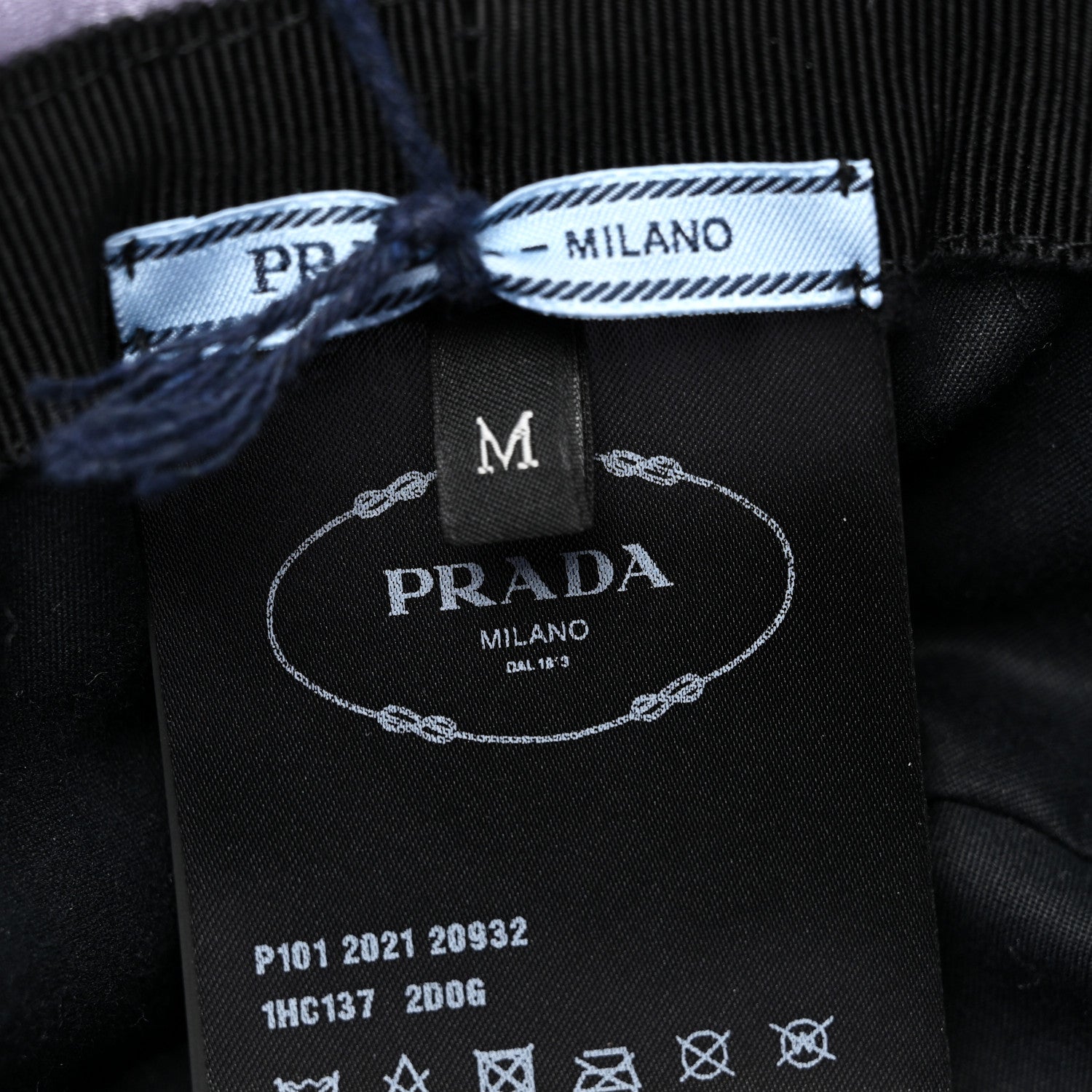 Prada Paillettes Triangle Logo Womens Bucket Hat M Purple 8 of 8