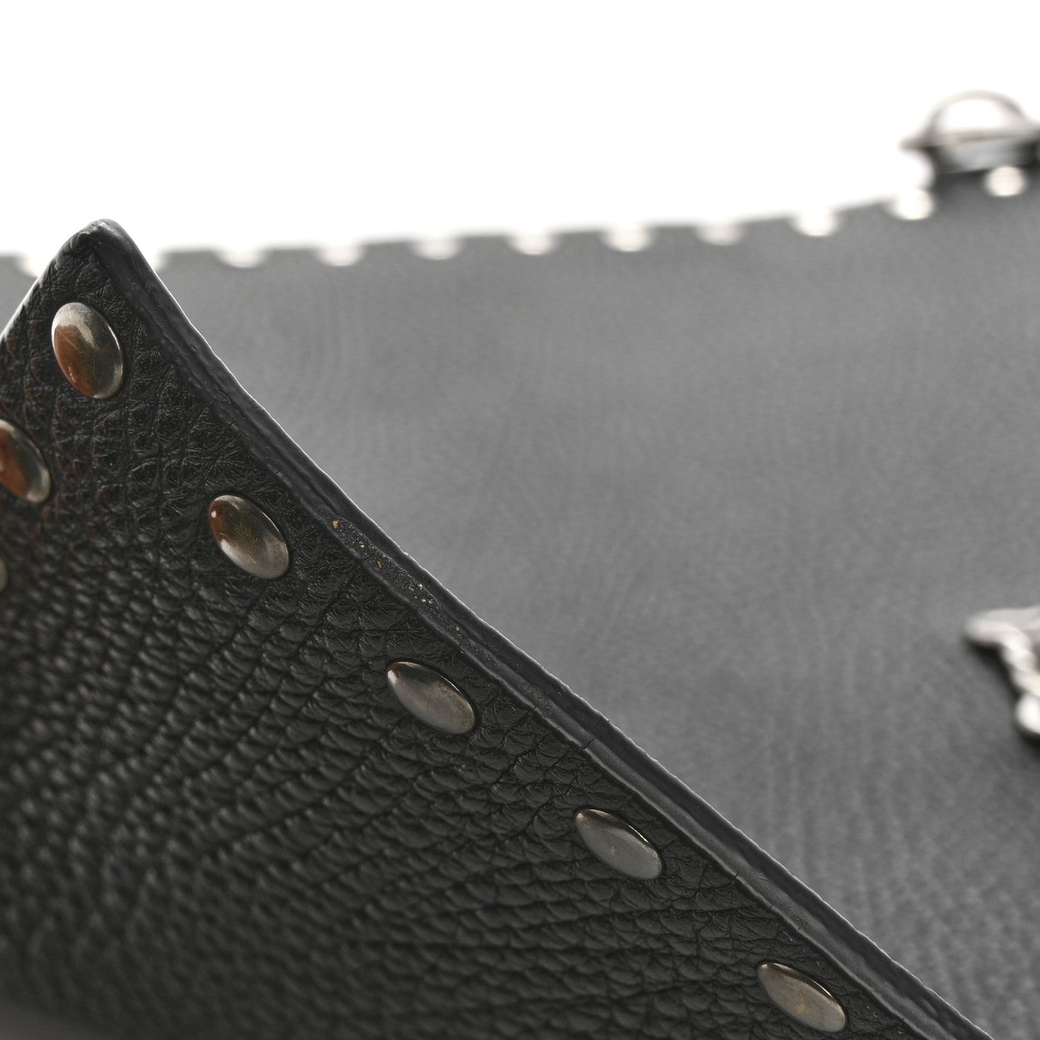 Versace Grained Calfskin Studded Medusa Wristlet Pouch Black 10 of 10