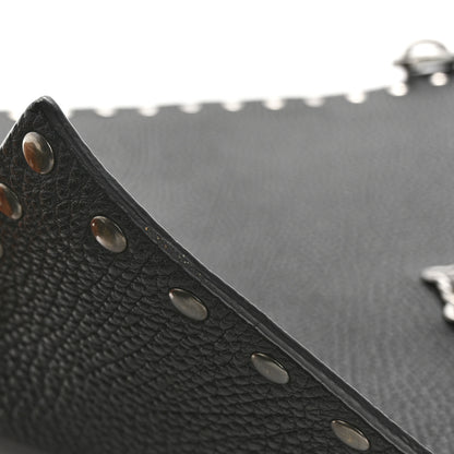 Versace Grained Calfskin Studded Medusa Wristlet Pouch Black 10 of 10