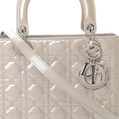 Christian Dior Patent Cannage Medium Lady Dior Grey 8 of 10