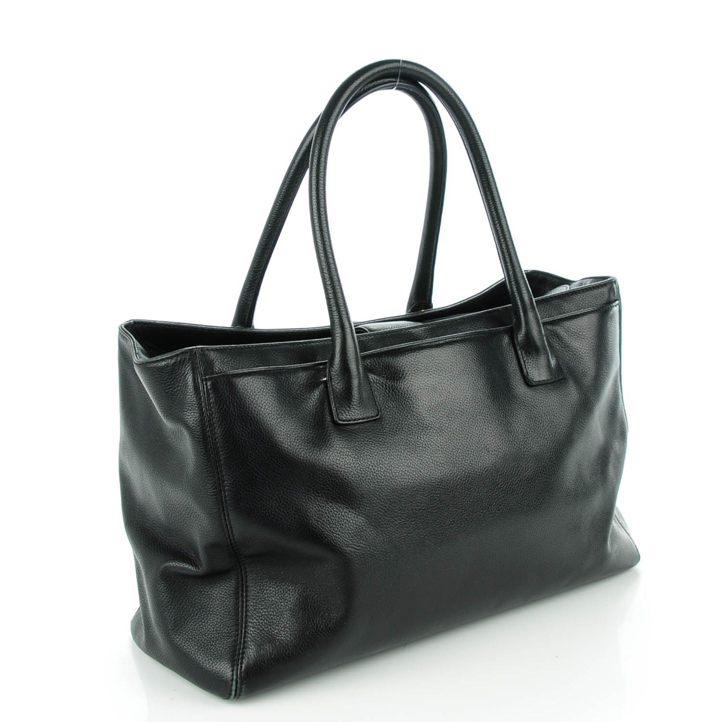 Calfskin Cerf Executive Shopper Tote Black