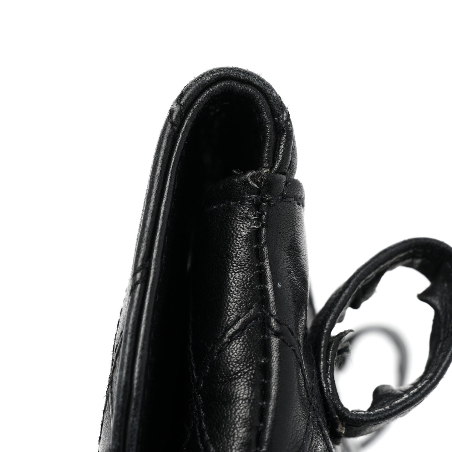 Lambskin Diamond Stitched Flap Waist Belt Bag 70 28 Black