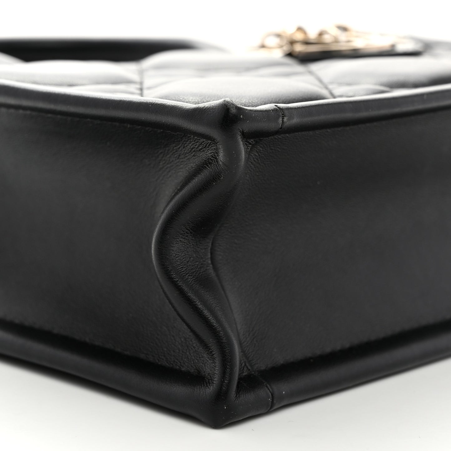 Calfskin Macrocannage Mini Book Tote Black
