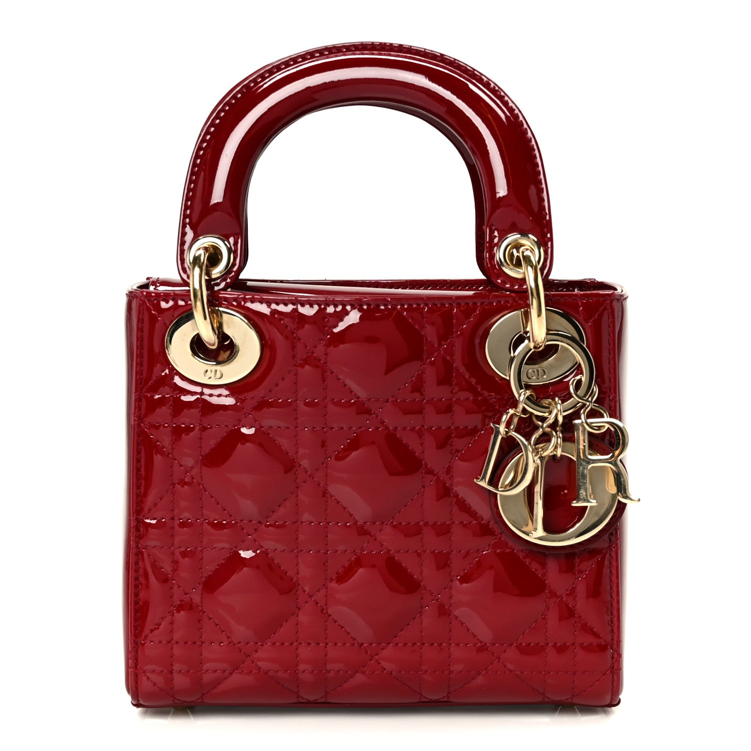 Christian Dior Patent Cannage Mini Lady Dior Red 1 of 9