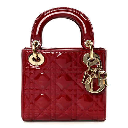 Christian Dior Patent Cannage Mini Lady Dior Red 1 of 9