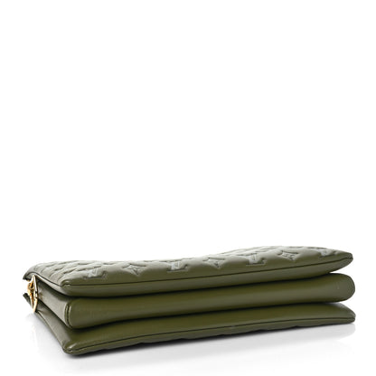Louis Vuitton Lambskin Embossed Monogram Coussin MM Khaki 4 of 9
