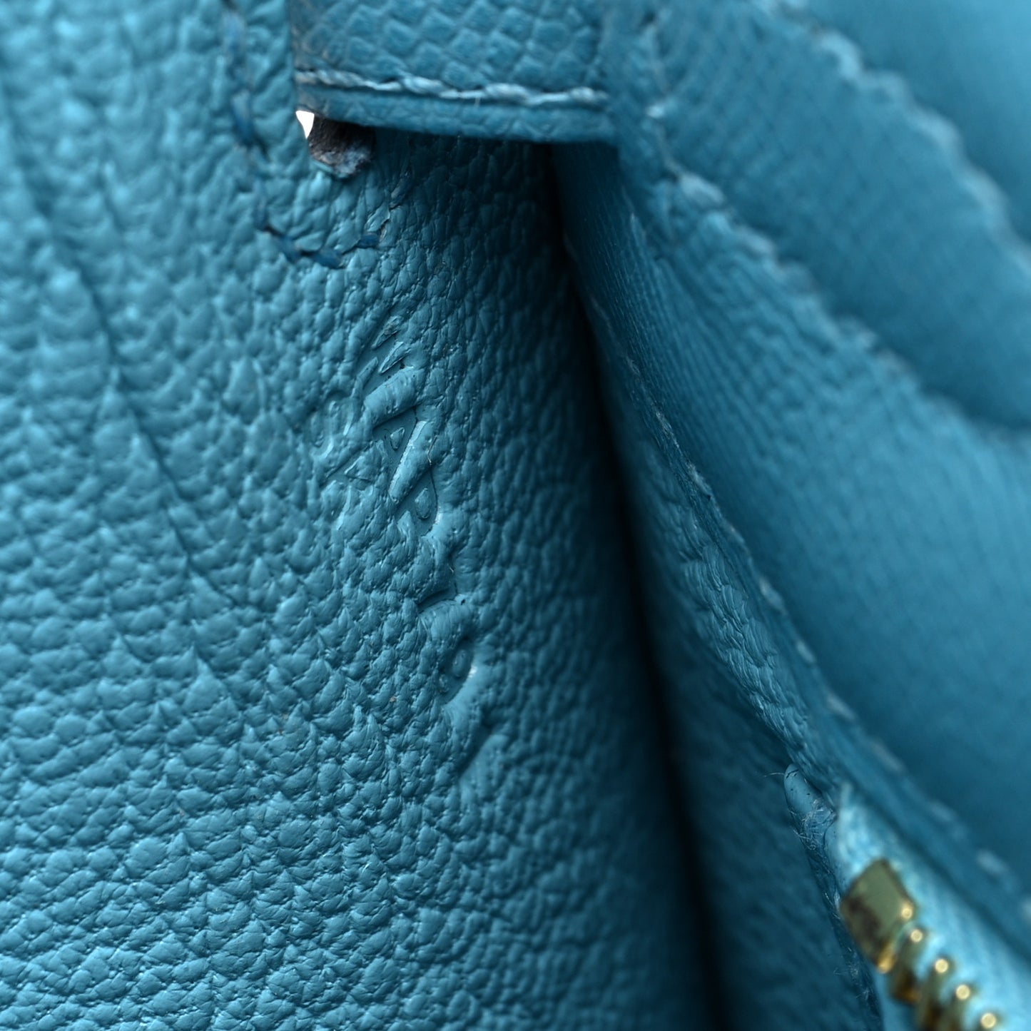 Madame Calfskin Kelly Sellier 25 Bleu du Nord