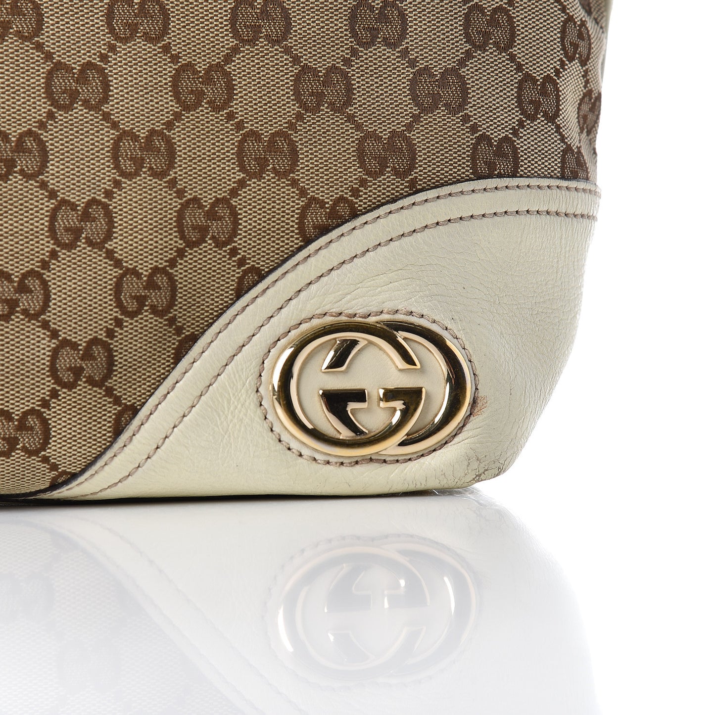 Monogram Medium New Britt Tote Off White