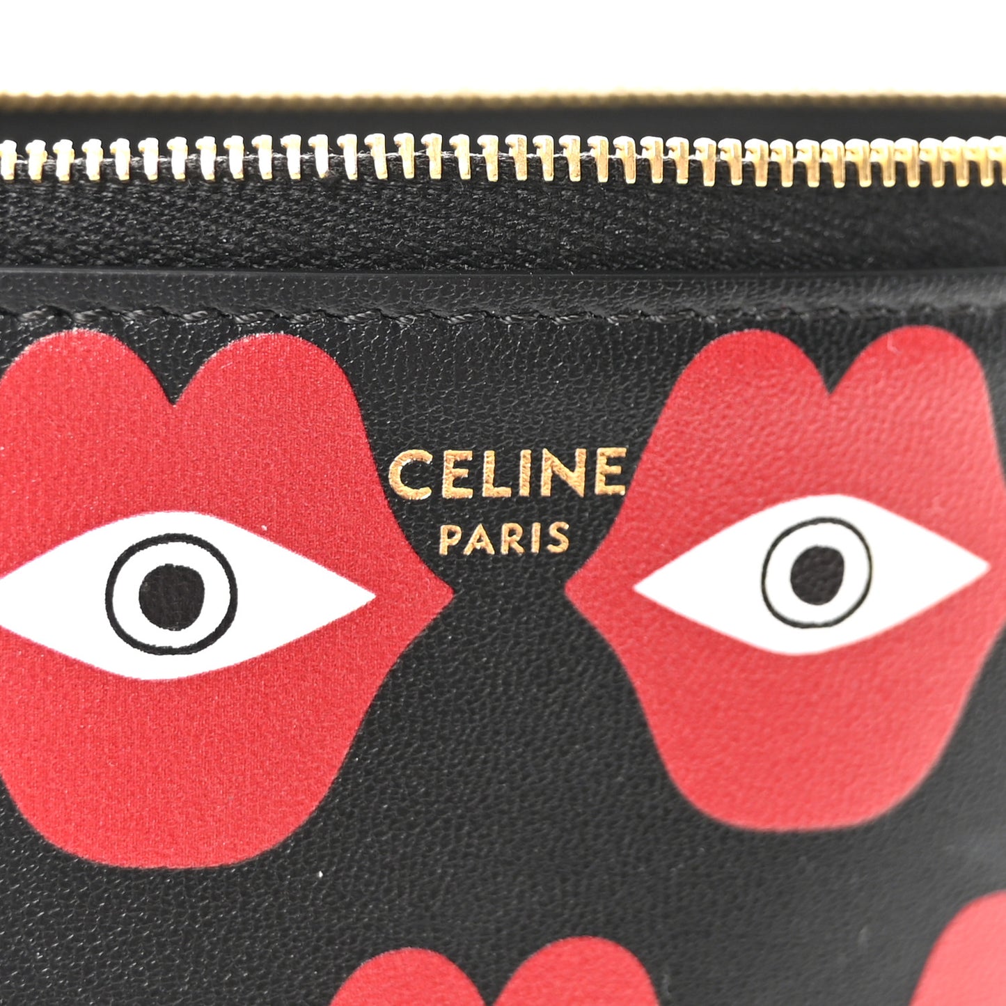 X ANNELI SANAYE HENRIKSSON Smooth Calfskin Telepathic Pouch Black Red