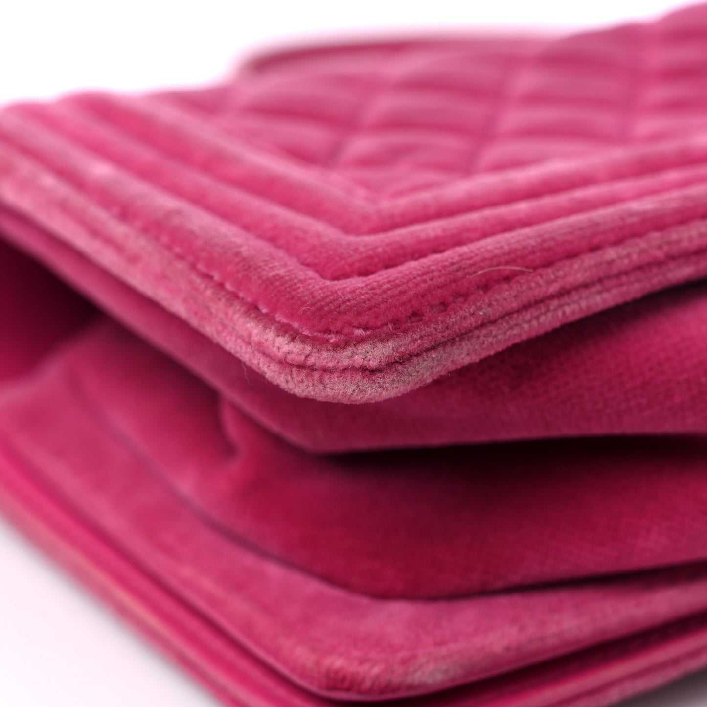 Velvet Quilted Small Boy Flap Pink