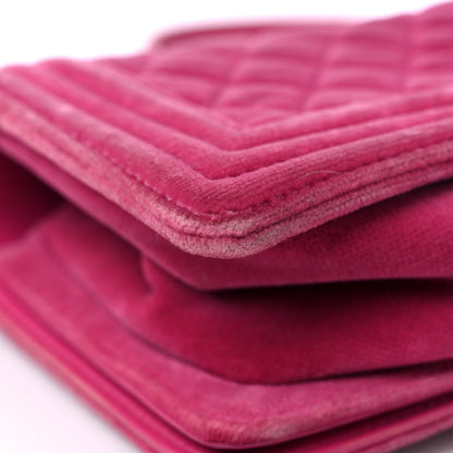 Chanel Velvet Quilted Small Boy Flap Pink 11 of 20