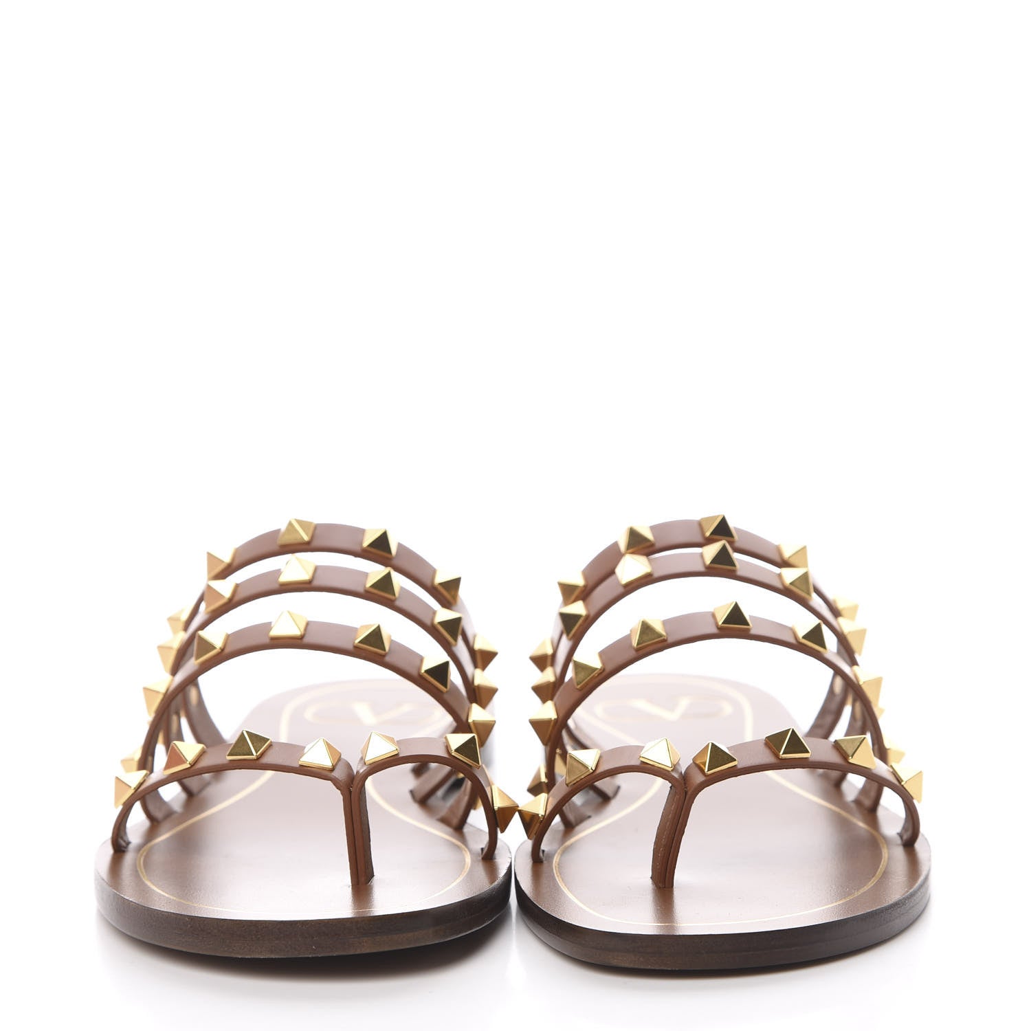 Valentino Garavani Calfskin Rockstud Flair Flat Thong Sandals 35 Selleria 2 of 7