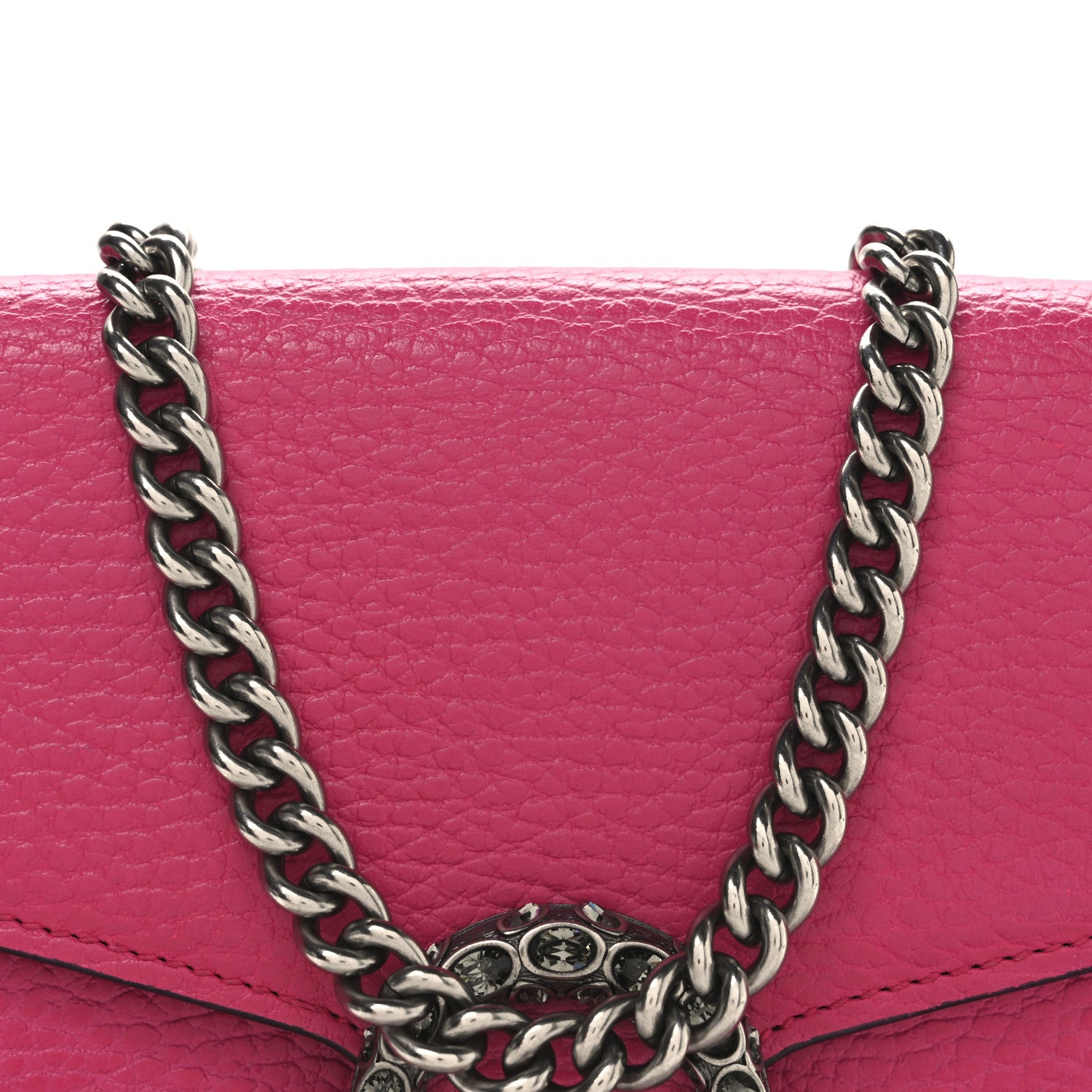 Gucci Dollar Calfskin Crystal Mini Dionysus Chain Wallet Box Pink 8 of 10