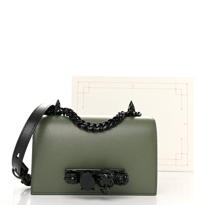 Alexander McQueen Calfskin Mini Jeweled Knuckle Satchel Khaki Green 11 of 11