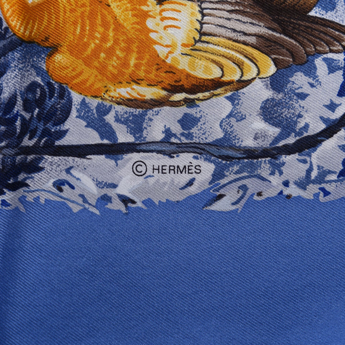 Silk Equateur Scarf 90 Bleu Jean Lavande