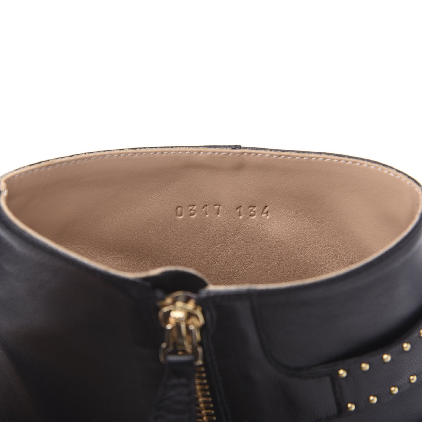 Nappa Sheepskin Studded Susanna Ankle Boots 39 Black Gold