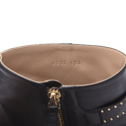 Chloe Nappa Sheepskin Studded Susanna Ankle Boots 39 Black Gold 6 of 9