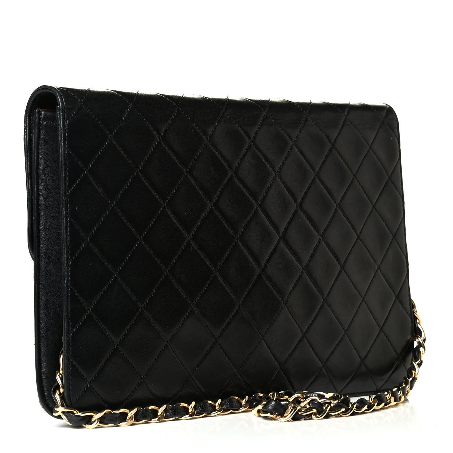 Lambskin Quilted Jumbo Single Flap Black