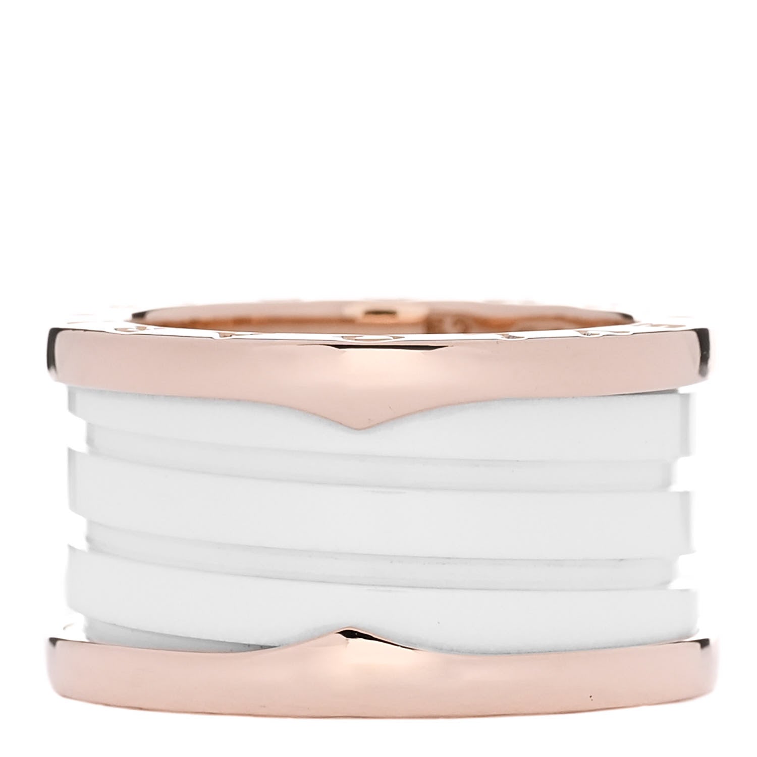Bulgari 18K Rose Gold White Ceramic B.Zero1 Four-Band Ring 52 6 1 of 5
