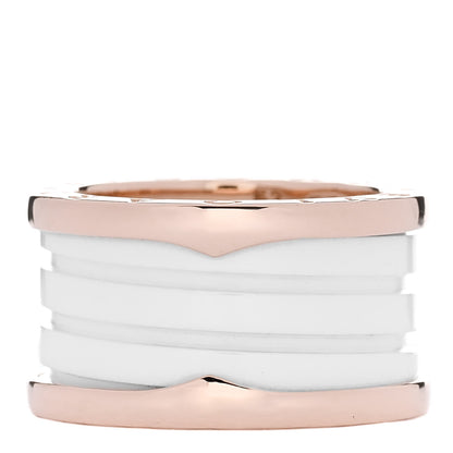 Bulgari 18K Rose Gold White Ceramic B.Zero1 Four-Band Ring 52 6 1 of 5
