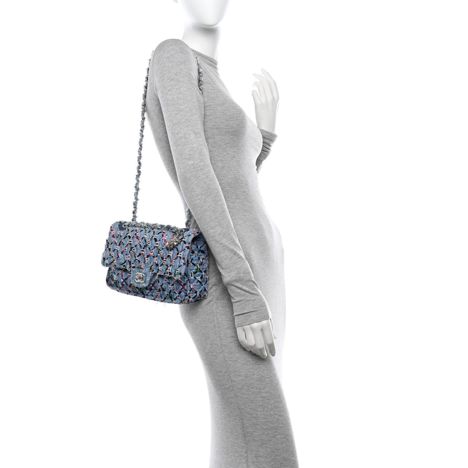 Chanel Woven Denim Medium Flap Multicolor 2 of 13