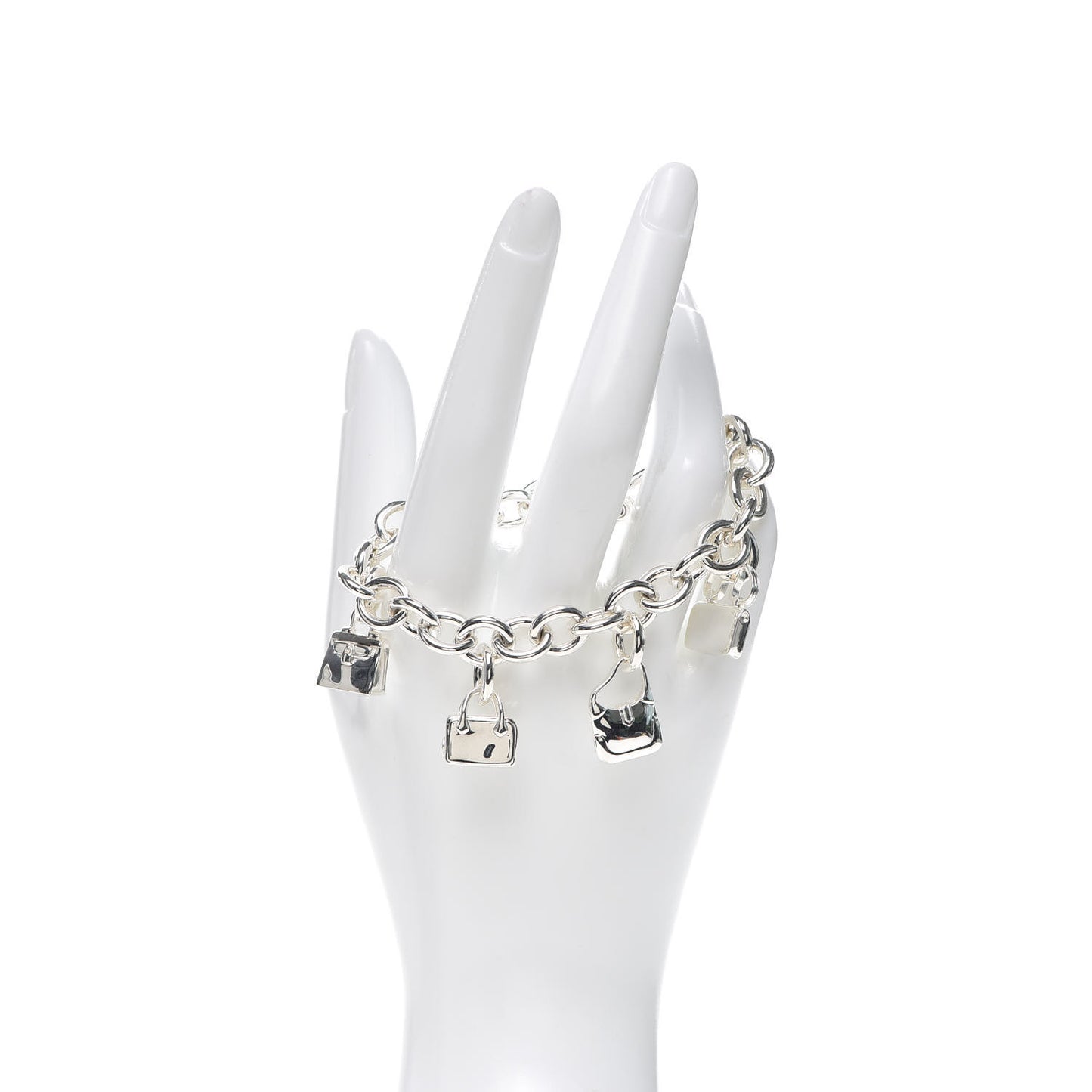 Sterling Silver Five Bags Amulette Charm Bracelet LG