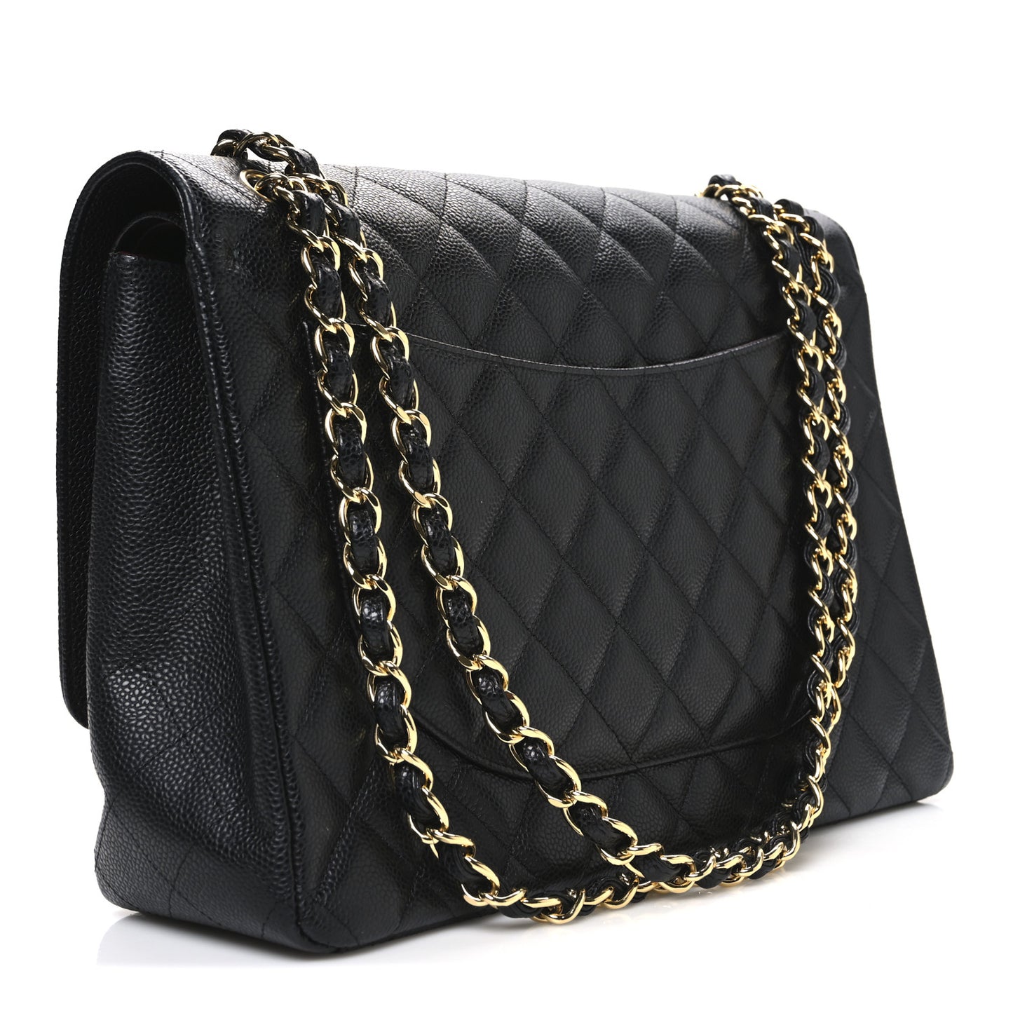 Caviar Quilted Maxi Double Flap Black