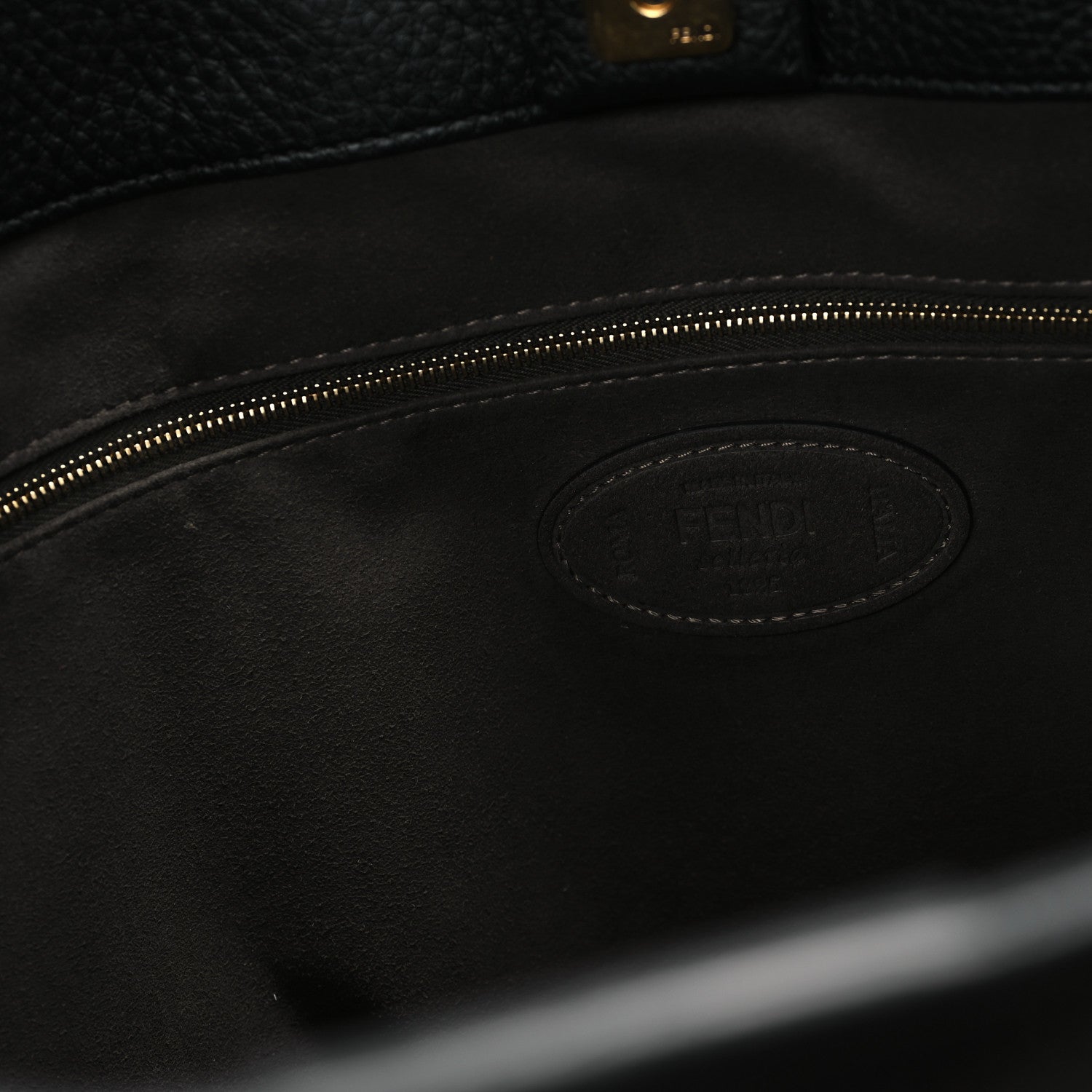 Fendi Cuoio Romano Selleria Medium FF Tote Black 6 of 9