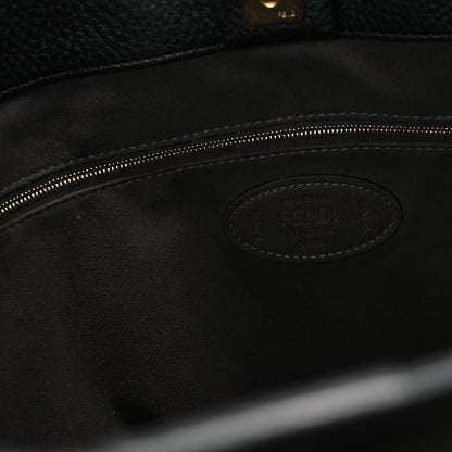 Fendi Cuoio Romano Selleria Medium FF Tote Black 6 of 9