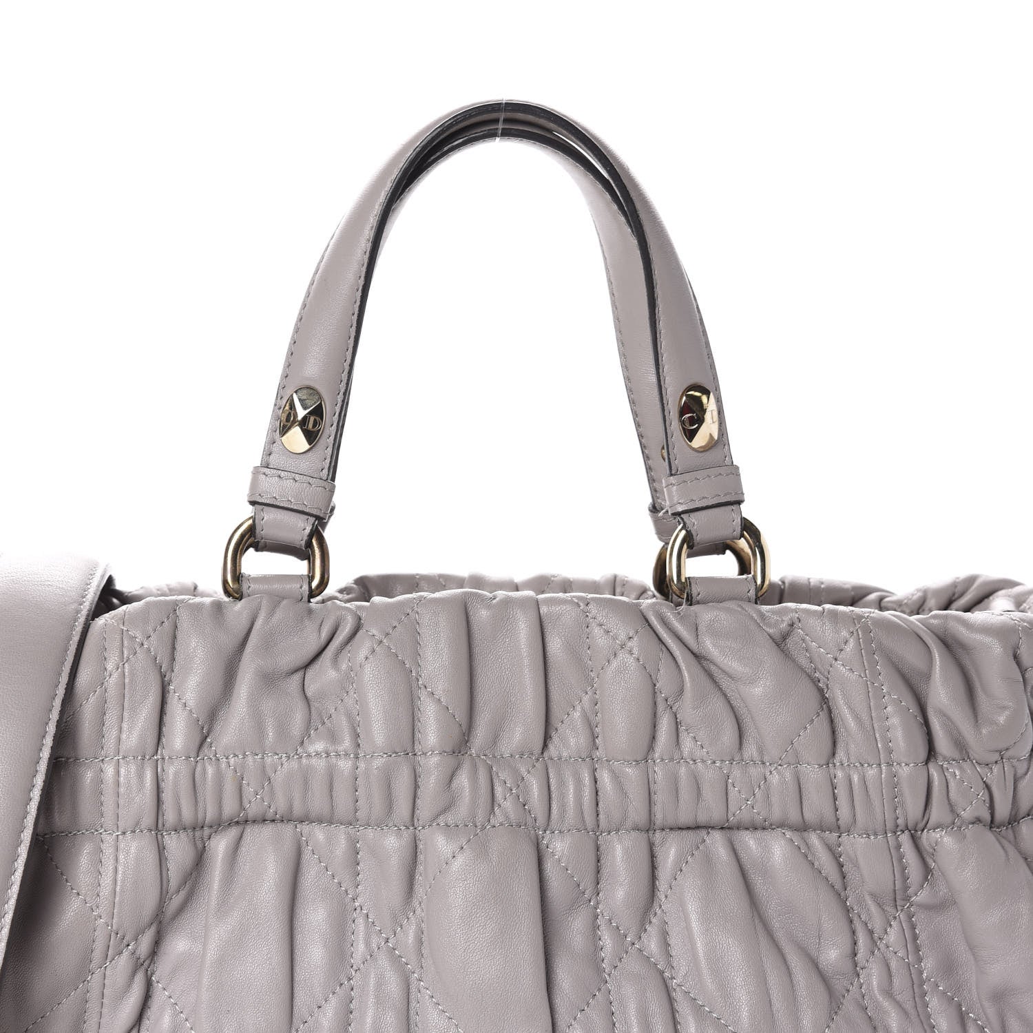 Christian Dior Gaufre Lambskin Cannage Delices Tote Grey 11 of 14