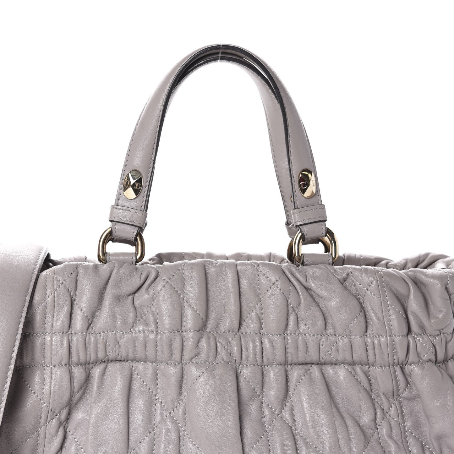 Gaufre Lambskin Cannage Delices Tote Grey